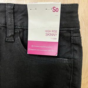 Girls SO™ High Rise Skinny Jeans 11/30W Black  - SHIPS FAST💨✅
